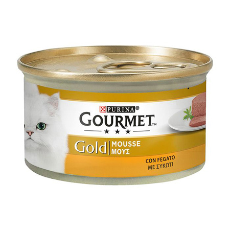 Κονσέρβα γάτας με μους σε διάφορες γεύσεις - Gourmet Gold 85g Συκώτι
