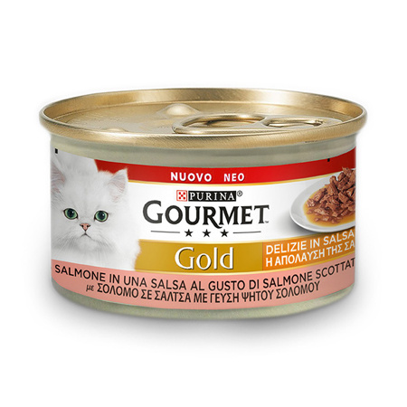 Κονσέρβα γάτας με πλούσια σάλτσα σε διάφορες γεύσεις - Gourmet Gold Απόλαυση της Σάλτσας Σολομός