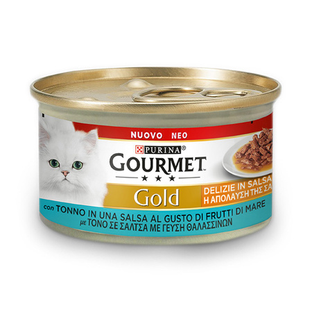 Κονσέρβα γάτας με πλούσια σάλτσα σε διάφορες γεύσεις - Gourmet Gold Απόλαυση της Σάλτσας Τόνος