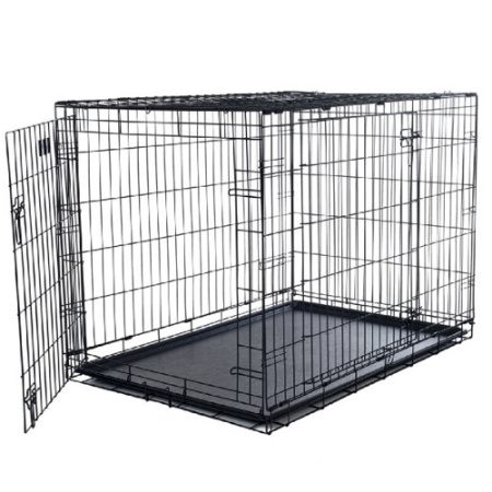 Μεταλλικό κλουβί-Crate για εκπαίδευση, διαμονή και μεταφορά σκύλου με δύο πόρτες (92.5*57.5*64cm)