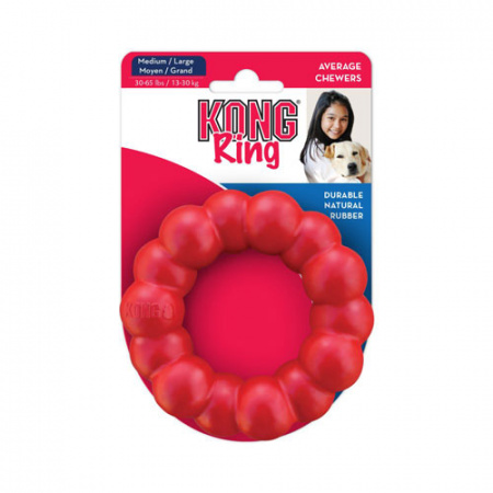 Ανθεκτικό παιχνίδι με σχήμα δαχτυλιδιού για σκύλους σε διάφορα μεγέθη - Kong Ring Medium/Large