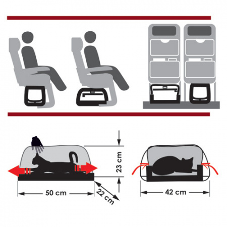 Τσάντα μεταφοράς για μικρά κατοικίδια κατάλληλη για μέσα μεταφοράς - MadPet Salamina (47*22*22cm)