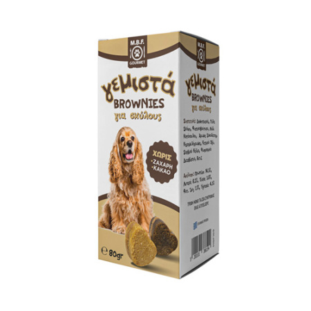 Γεμιστά brownies για σκύλους με φυστικοβούτυρο - MBF Gourmet Brownies 80g