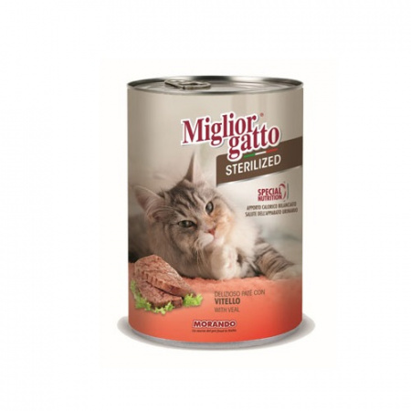 Κονσέρβα για στειρωμένες γάτες με μοσχάρι - Miglior Sterilised Veal 400g