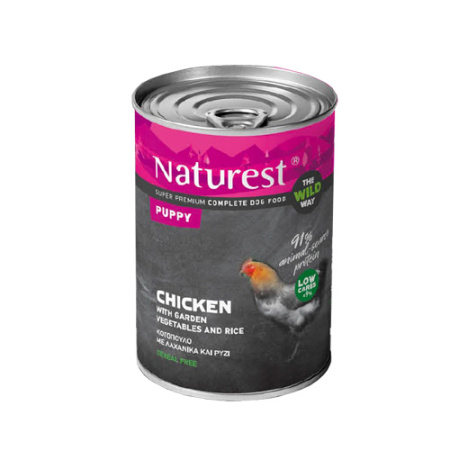 Πλήρης τροφή σε κονσέρβα για κουτάβια με κοτόπουλο, λαχανικά και ρύζι - Naturest Puppy Chicken 400g