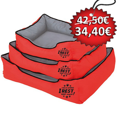Αδιάβροχο κρεβάτι σκύλου σε διάφορα μεγέθη - Pet Interest Indoor Bed Red Large