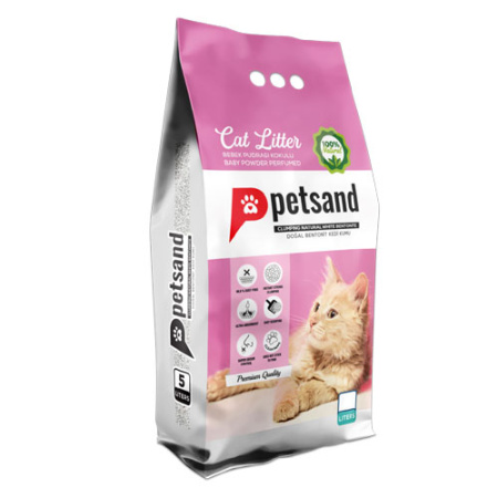Άμμος συγκόλλησης για γάτες με άρωμα παιδικής πούδρας - PetSan Baby Powder 10L