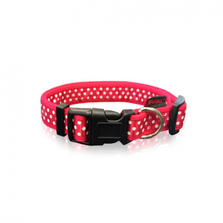 Πουά περιλαίμιο σκύλου με κλιπ σε πολλά χρώματα - Pet Interest Dots XSmall 1*19-33cm κόκκινο