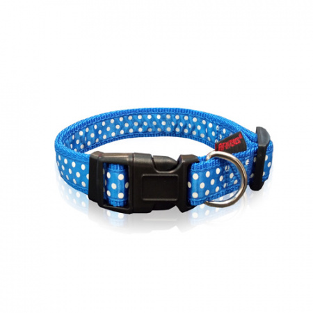 Πουά περιλαίμιο σκύλου με κλιπ σε πολλά χρώματα - Pet Interest Dots XSmall 1*19-33cm μπλε