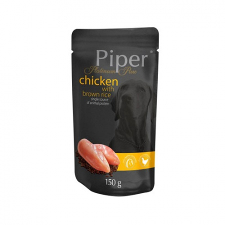 Πλήρης τροφή σκύλου σε φακελάκι με μία μόνο πηγή πρωτεΐνης από κοτόπουλο - Piper Platinum Chicken 150g