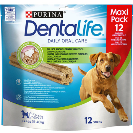 Οδοντικές λιχουδιές για μεγαλόσωμους σκύλους 25-40 κιλών - Purina Dentalife Large 426g (12 τεμάχια)