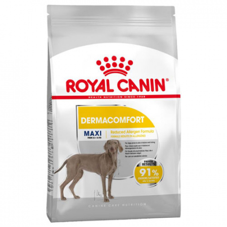 Υποαλλεργική ξηρά τροφή για ενήλικους σκύλους άνω των 15 μηνών με ευαίσθητο δέρμα μεγαλόσωμων φυλών 26-44kg - Royal Canin Μaxi Dermacomfort