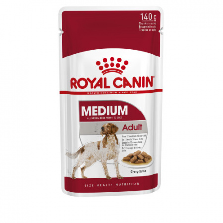 Φακελάκι για ενήλικους σκύλους άνω των 12 μηνών μεσαίου μεγέθους φυλών 11-25kg - Royal Canin Pouch Meidum Puppy 140g