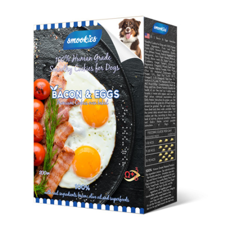Μπισκότα σκύλου Μπέικον-Αυγά με συστατικά ανθρώπινης κατανάλωσης - Smookies Bacon-Eggs 200g