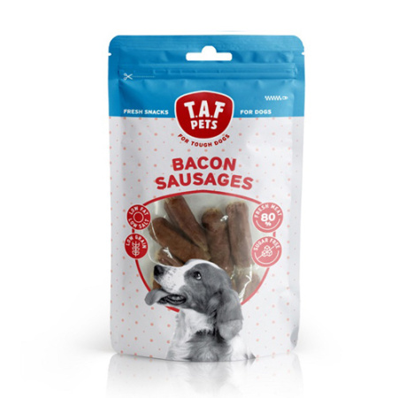 Λιχουδιά σκύλου με ζουμερά λουκάνικα μπέικον - TAF Pets Bacon Sausages 75g