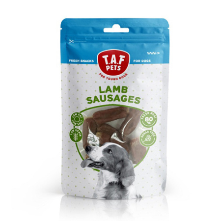 Λιχουδιά σκύλου με ζουμερά λουκάνικα αρνιού- TAF Pets Lamb Sausages 75g