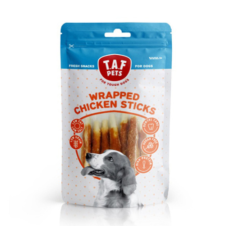 Λιχουδιά σκύλου με κόκκαλο ασβεστίου και κρέας κοτόπουλου - TAF Pets Wrapped Chicken Sticks 75g