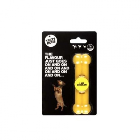 Ανθεκτικό παιχνίδι κόκκαλο με διάφορες γεύσεις για πολύ μικρόσωμους σκύλους και κουτάβια - Tasty Bone Toy Κοτόπουλο