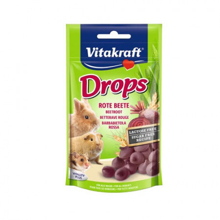 Μαλακές λιχουδιές για τρωκτικά με παντζάρια - Vitakraft Drops Beetroot 75g